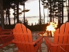 Camp fire on Lake Petenwell